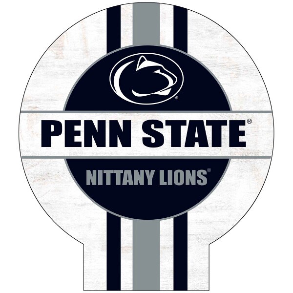 circular lawn sign with Athletic Logo above Penn State Nittany Lions